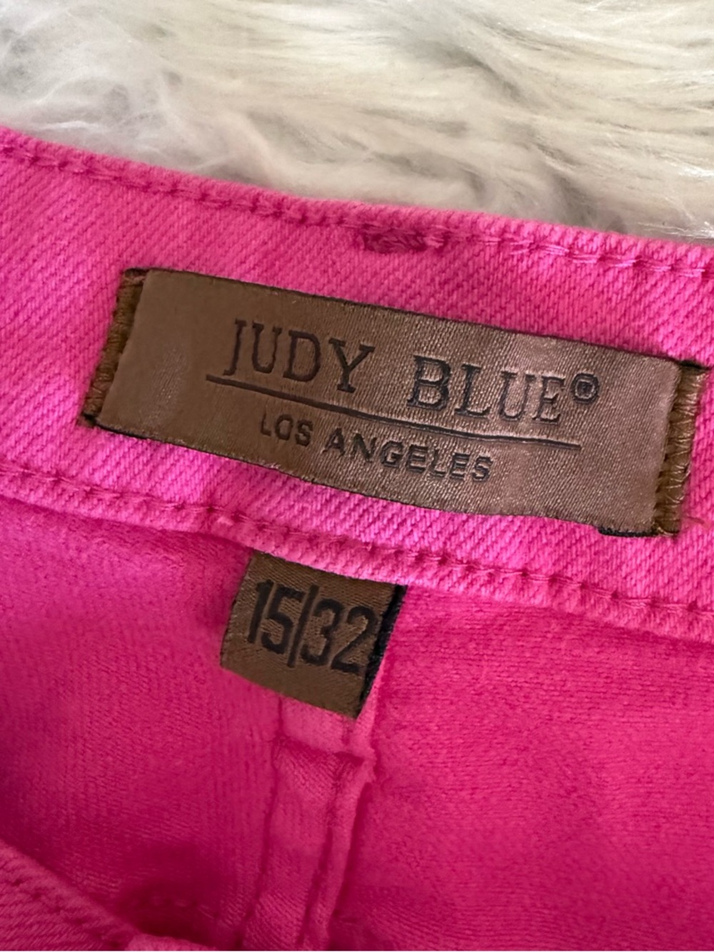 Judy Blue Garment Dyed Pink Flare Jeans Size 15/32 High Rise Raw Hem Stretch - Picture 5 of 7